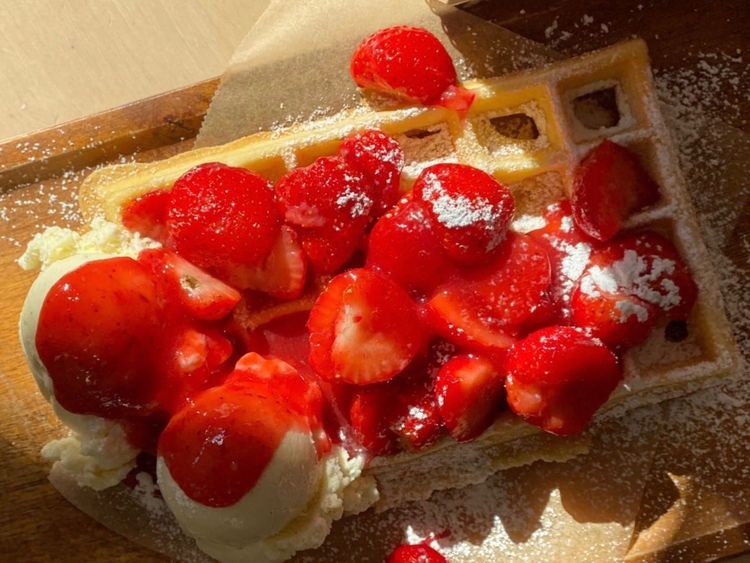 Beispielbild für Eis-Erdbeer-Waffel