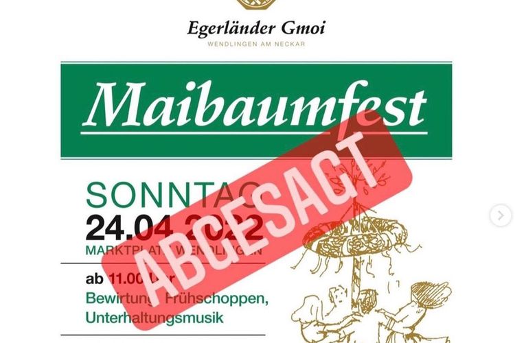 ABSAGE Maibaumfest 24.04.2022  