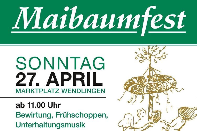 Maibaumfest mit Maibaumaufstellen auf dem Marktplatz