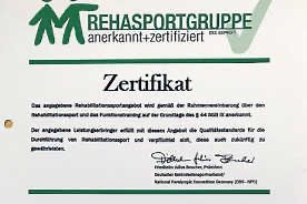 Zertifizierung unserer Rehasport-Kurse